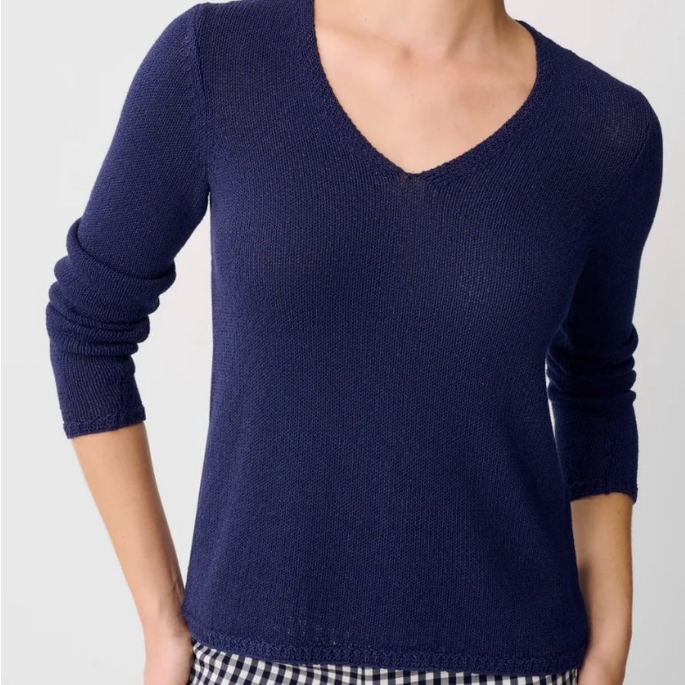 JMcLaughlin lightweight cotton sweater in navy size xs